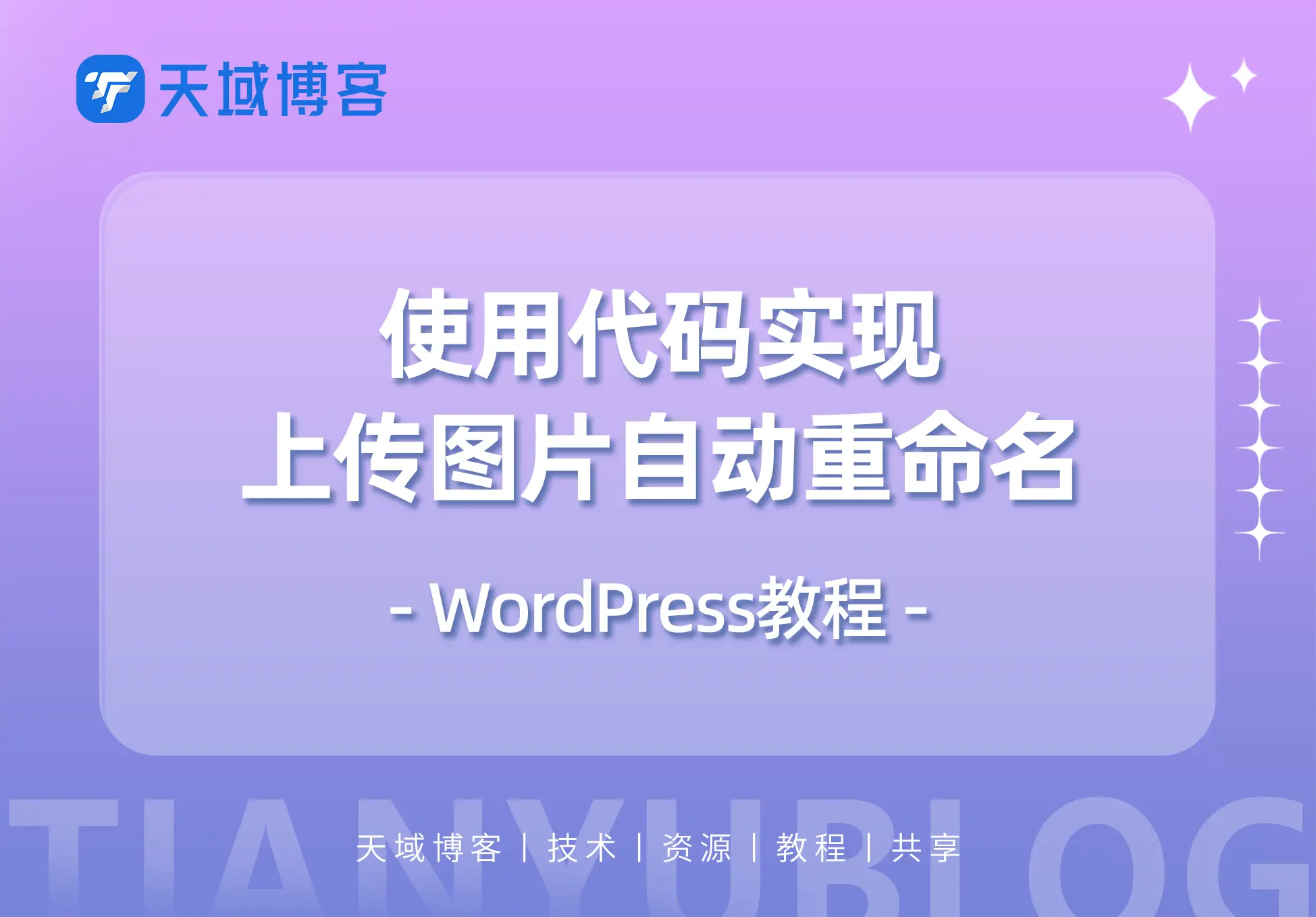 WordPress教程:上传图片自动重命名【2种格式】-天域博客