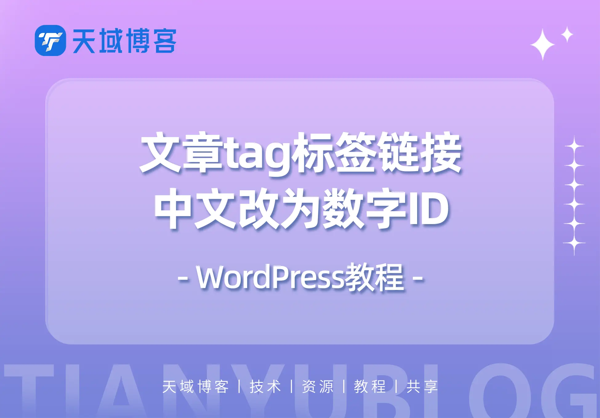 WordPress教程：将文章tag标签链接中文改为数字id.html链接-天域博客