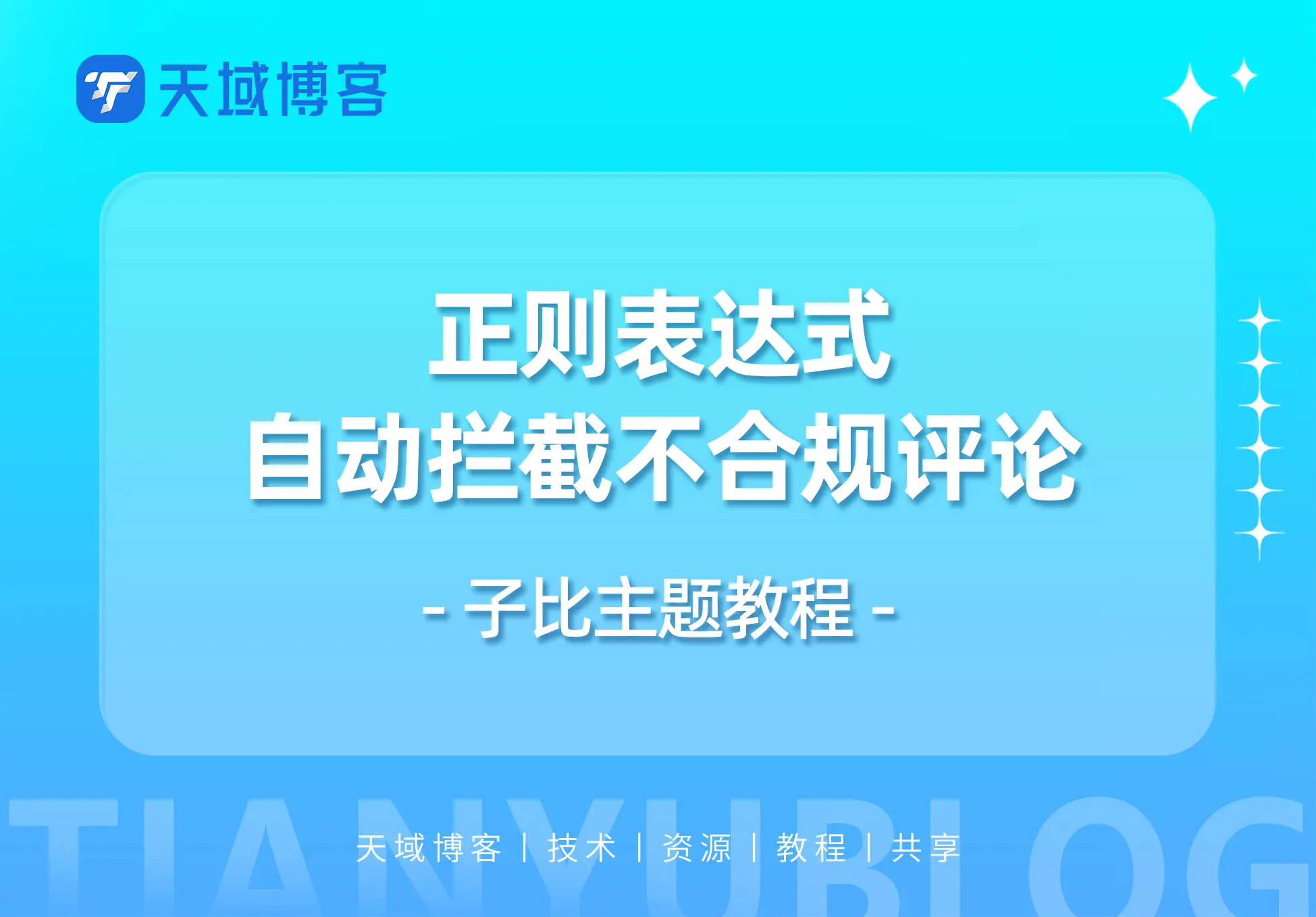 子比主题-使用正则表达式：拦截不合规评论规则-天域博客